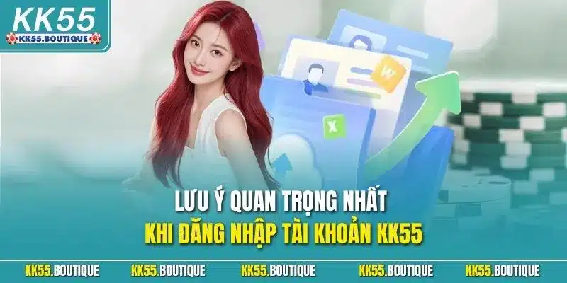 Lưu ý quan trọng nhất khi đăng nhập tài khoản KK55